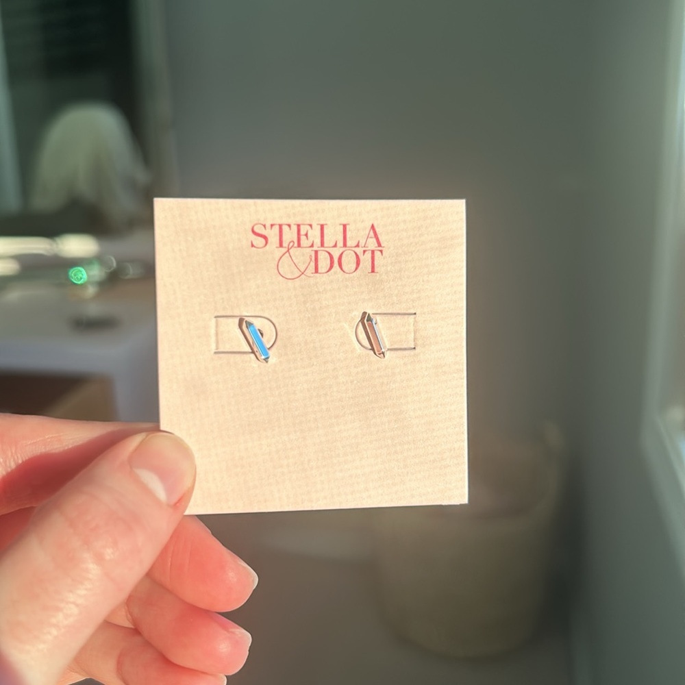 Silver Stud Earrings - Picture 2 of 6